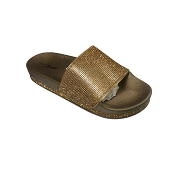 Forever Rhinestone Slide Sandals Sparkly Slip On Casual Shoes Size 9