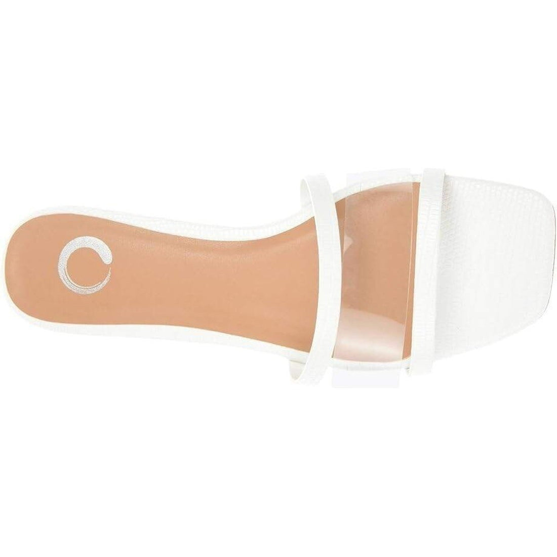 Journee Collection Ramira Women's White Slide Sandals Size 10M – Clear Strap