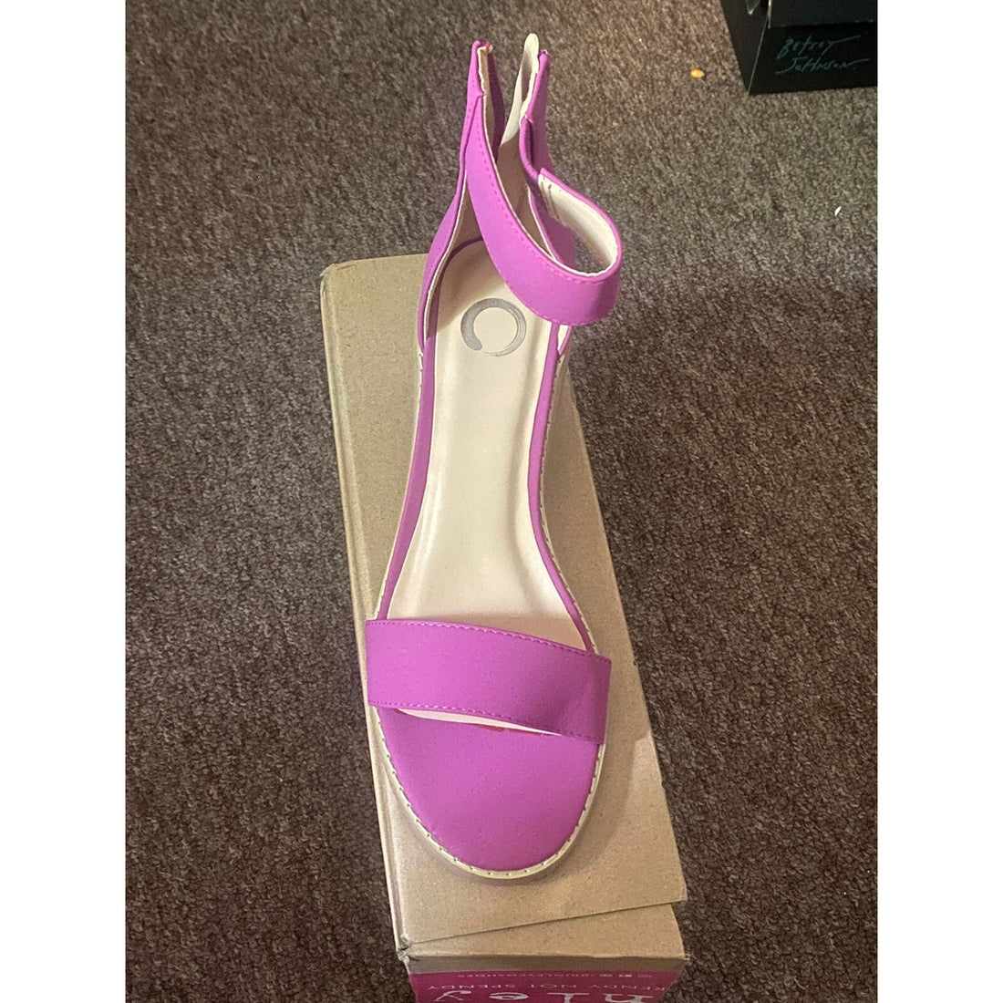 Journee Collection Percy Block Heel Sandals Plum 6.5M – Chic & Comfy