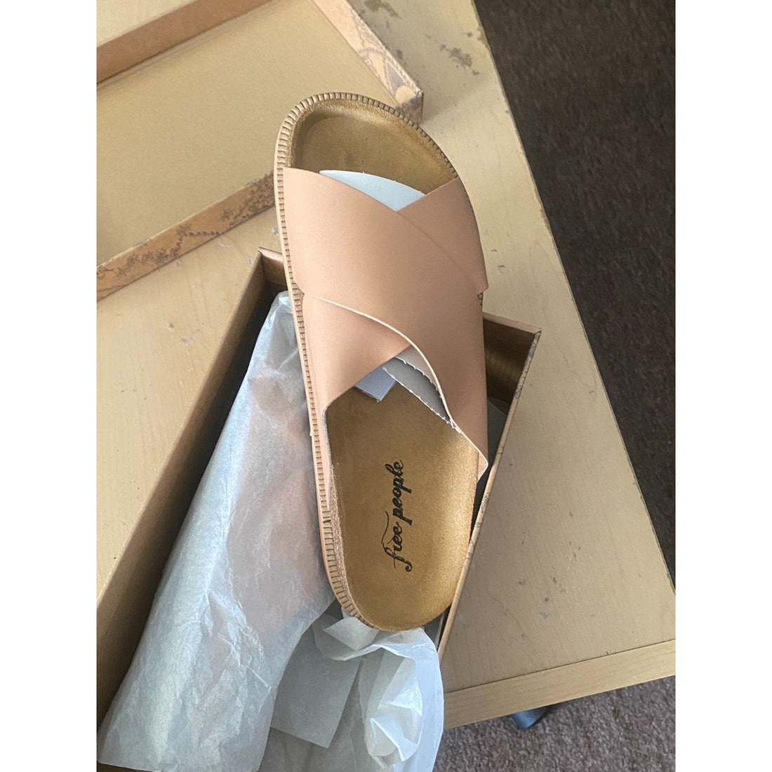 Free People Sidelines Footbed Sandals Natural EU 41 US Women's 11 M