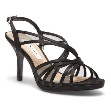 Nina Women's Bess Evening Sandals Black Size 8.5M Strappy Heels Dress Shoes