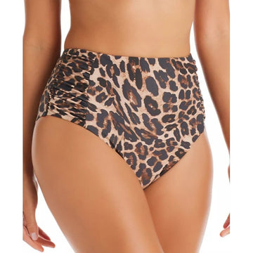 Bar III Women's Cheetah-Print High Waist Swim Bottoms Size M