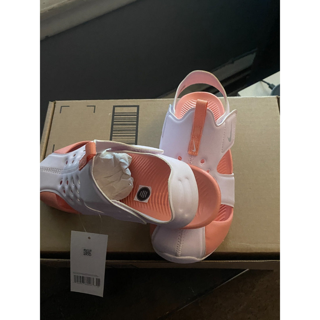 Nike Sunray Protect 2 Sandals Pink/White Little Kids Size 3 Water Shoes