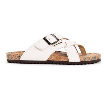 Muk Luks Tanner Terra Turf Women's Sandals - White Slip-On Size 8