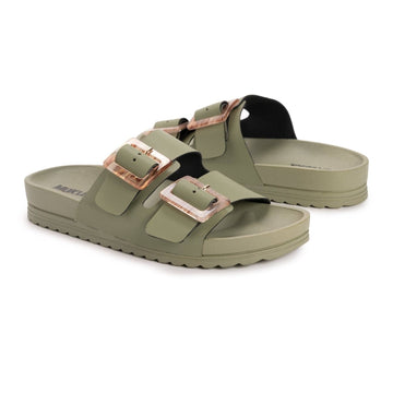 Muk Luks Grand Cayman Women's Sandals - Light Olive Green Size 7