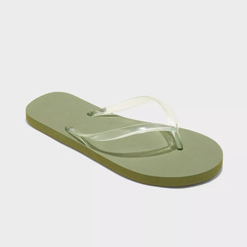 Shade & Shore Sydney Flip Flop Sandals Olive Green - Women's Size 8