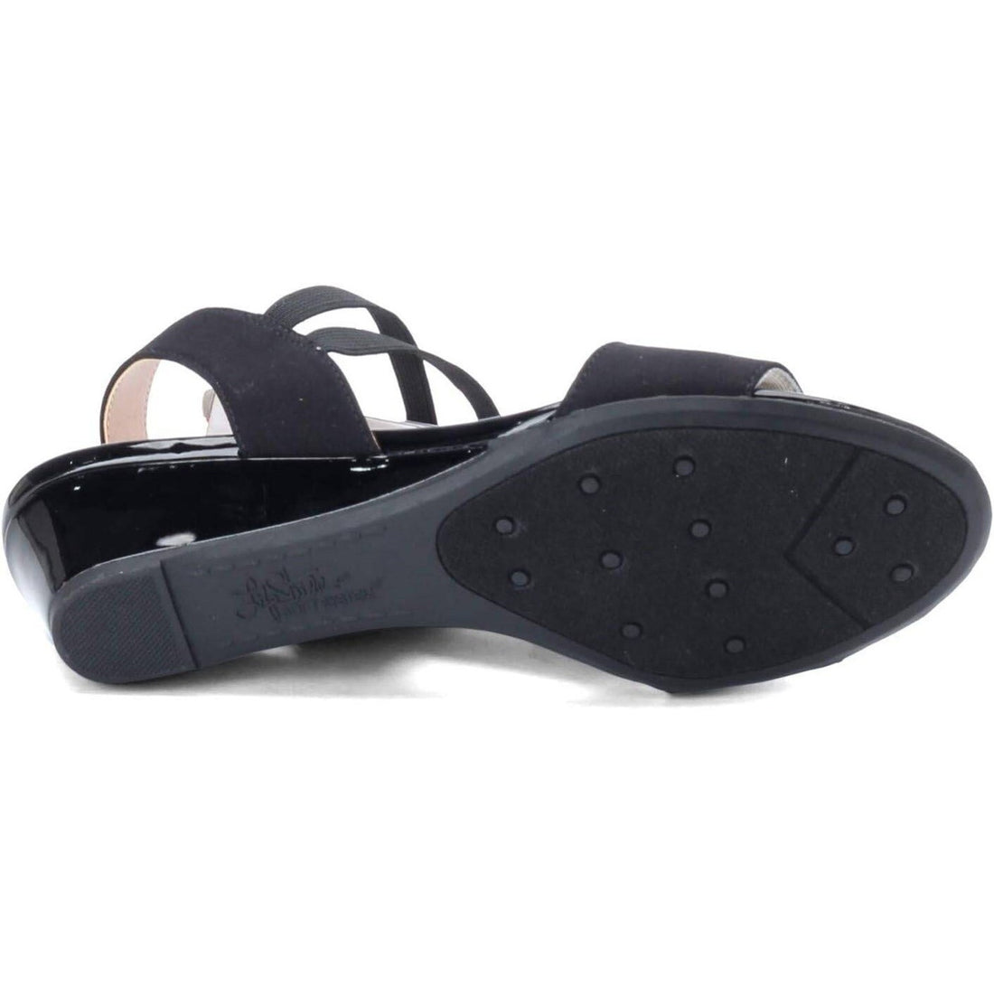 LifeStride Women's Yolo Ankle Strap Wedge Sandals Black Size 7W