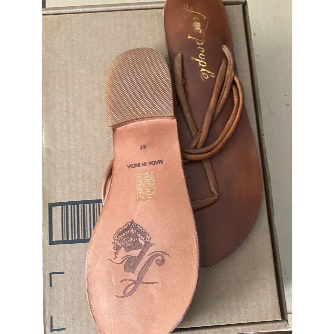 Free People Kayla Strappy Sandals Luggage Brown EU 41 US 11 M