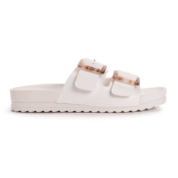 Muk Luks Grand Cayman Sandals - Women's White Slip-On Sandals Size 9