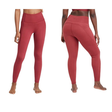 Women's Athletic Leggings, Size XS Cranberry High-Rise Workout Leggings