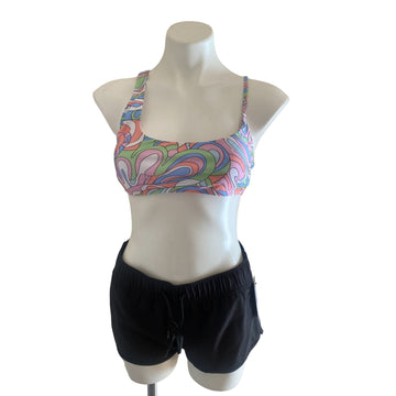 Salt + Cove Colorblocked Longline Bikini Top Multicolor Size XL