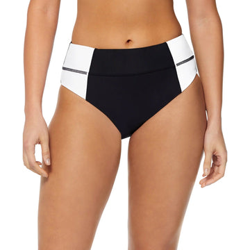 REEBOK Women's Swim Bottoms Size Medium Black and White Hipsters