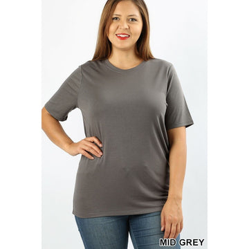Women's Plus Size T-shirt by Zenana Gray Size 1X Short Sleeve T-Shirt