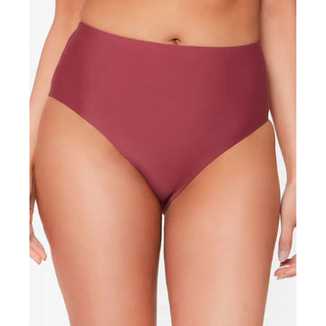 Bar III Red Velvet High-Rise Bikini Swim Bottom Size L