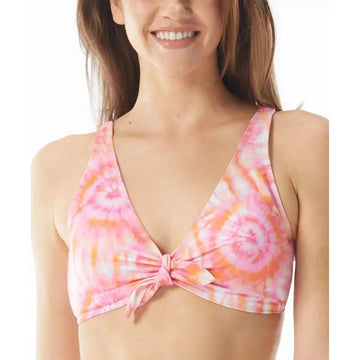 Sundazed CORAL Harper Tie-Dyed Tie Bikini Swim Top, US 36C