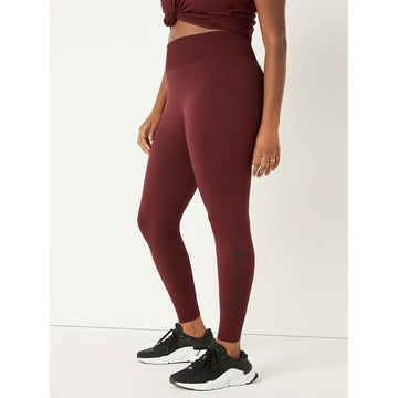 Women's Seamless Leggings Zenana Burgundy High Waisted Nylon Leggings Size S/M