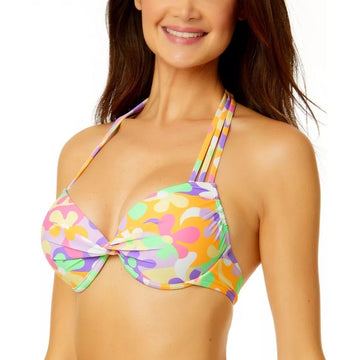 SALT + COVE Juniors' Bikini Top Size Medium Dazy Daisy Strappy Underwire