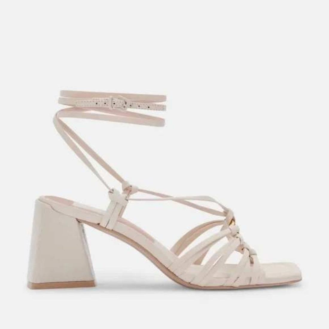 Dolce Vita Heeled Sandals Strappy Tie Up Square Toe Beige Heels Size 8.5