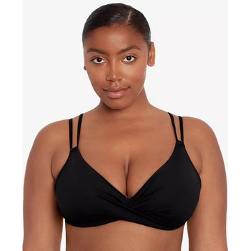 LAUREN RALPH LAUREN Twist-Front Bikini Top Size 6 Black
