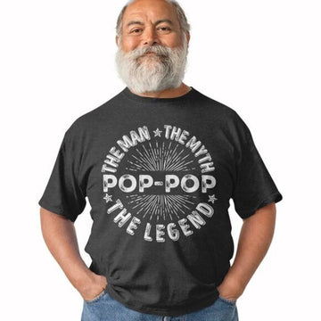 Men's "The Man The Myth The Legend Pop-Pop" T-Shirt Gray - Size XL