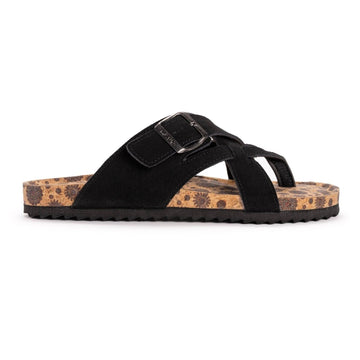 Muk Luks Tanner Terra Turf Sandals - Women's Black Slip-On Sandals Size 8