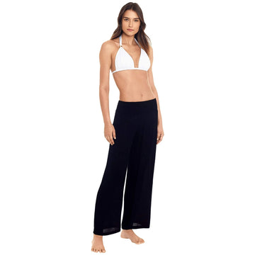Lauren Ralph Lauren Women's Crinkle Swim Pants Cover Up Swimwear Black