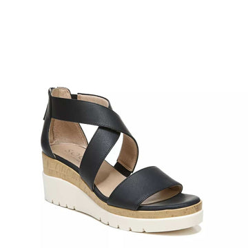 SOUL Naturalizer Goodtimes Wedge Sandals Black Size 6.5