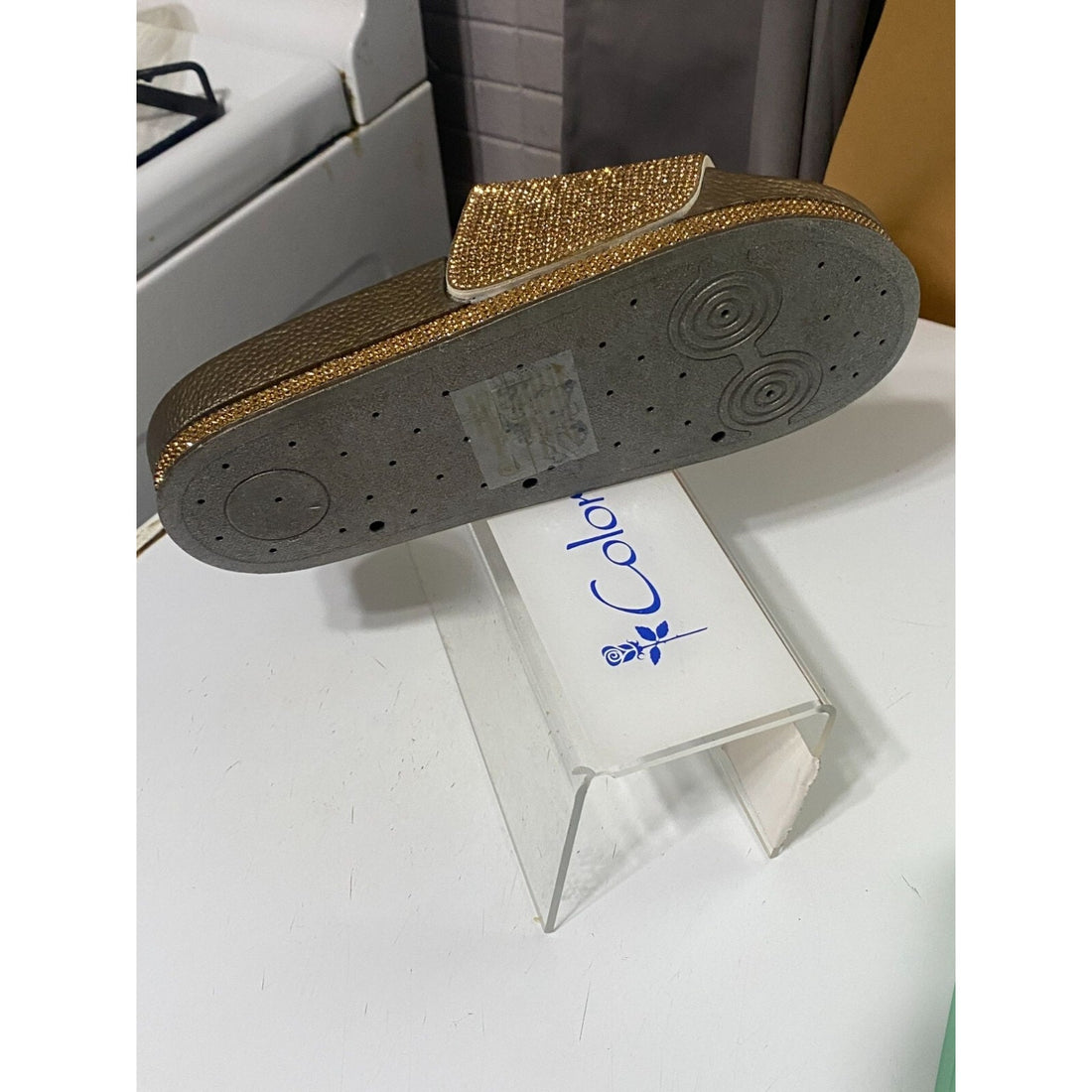 Forever Rhinestone Slide Sandals Sparkly Slip On Casual Shoes Size 9