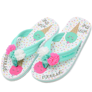Saidoteto Toddler Girl Ice Cream Flip Flops Summer Sandals - Size 12
