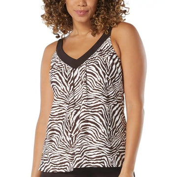 COCO REEF Women's Tankini Top Core V-Neck Draped Swim Top - Size 38D