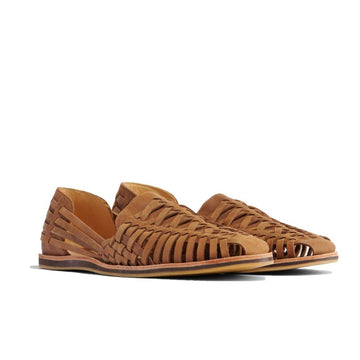 Nisolo Men's Huarache Leather Sandals Size 12.5 Slip-On Comfort Shoes Tobacco