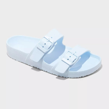 Shade & Shore Neida Blue EVA Footbed Sandals Size 7 Two Band Slip-On