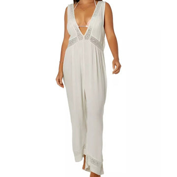 O'Neill Sandie Cover-Up Jumpsuit Size XS White Crinkle Sleeveless Swim Cover-Up