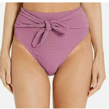 Jessica Simpson Women's High-Waisted Bikini Bottom Purple Size XL