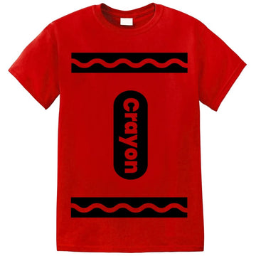 Women's Red Crayon T Shirt Size 2XL Crew Neck Graphic T-shirt