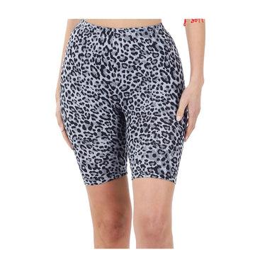 Zenana Women's Gray Animal Print Bike Shorts