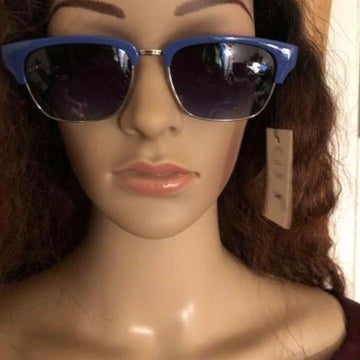 Women's Blue Fashion Sunglasses Oval Shaped UV400 Protection Polarized #55
