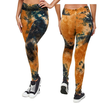 Women's High Waist Leggings, Size S/M Full Length Soft Tie Dye Leggings
