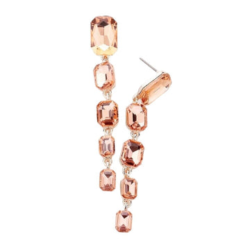 Women's Peach Dangle Earrings Rectangle Evening Fashion Dangle Drop Earrings