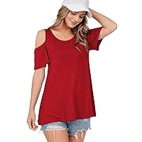 Women's Red Cold Shoulder Long Sleeve Top - Size XS