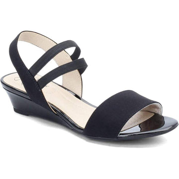 LifeStride Women's Yolo Ankle Strap Wedge Sandals Black Size 7W