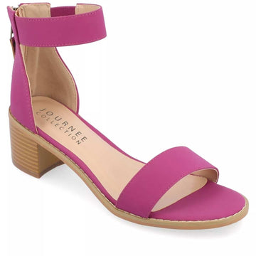 Journee Collection Percy Block Heel Sandals Plum 6.5M – Chic & Comfy