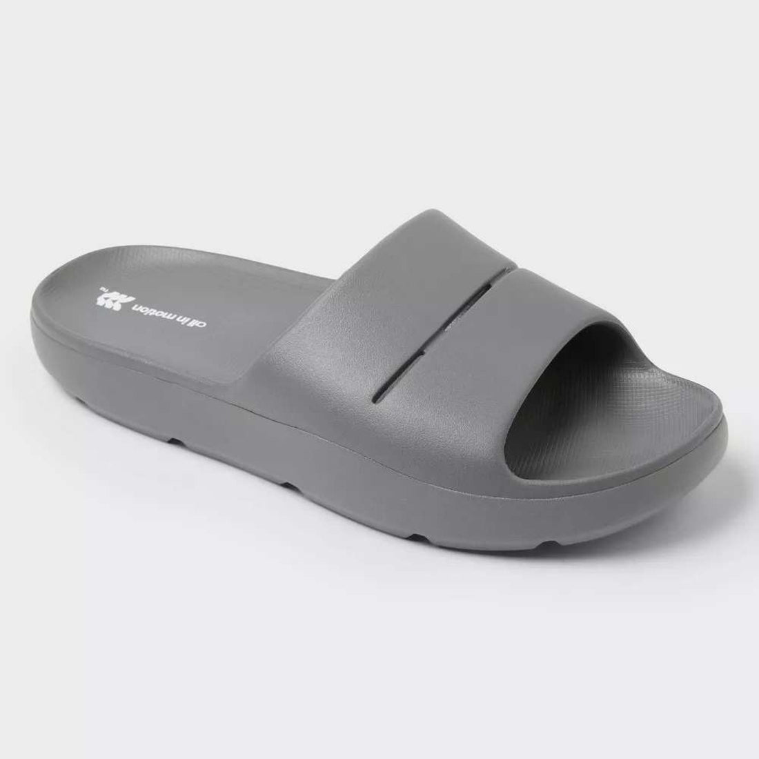 Gray slide sandal on a white background