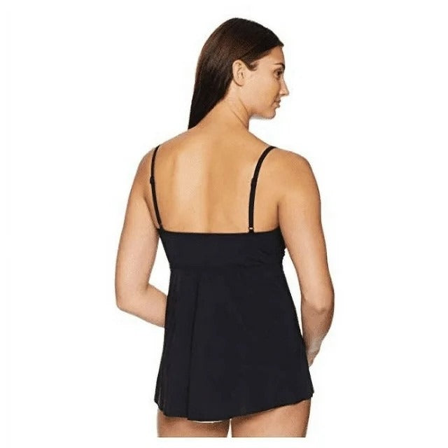 Contours by Coco Reef Women's Tankini Top - Molded Cups, Black, Size 10, 34D