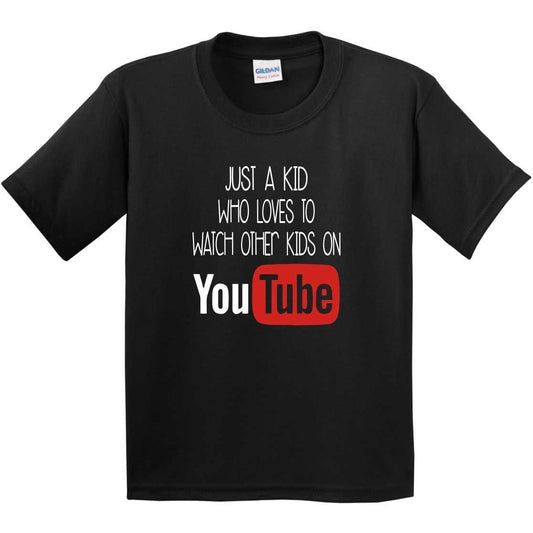 Boy's YouTube T-Shirt,  Boy's Size M Black YouTube T-Shirt