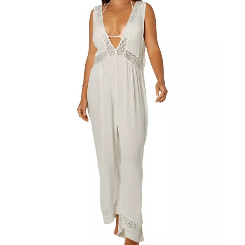 O'NEILL Juniors' Sandie Crinkle Sleeveless Jumpsuit Swim Cover-Up Size X-Small