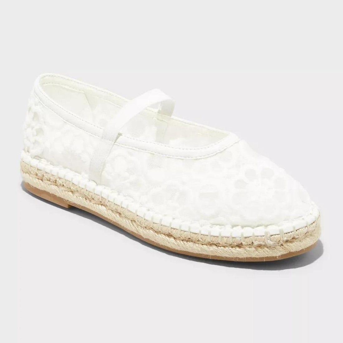 Women’s Universal Thread Celia Floral Lace Espadrille Flats White