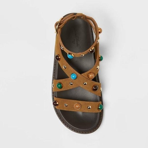 Women's Manya Sandals by Universal Thread Brown Size 11 New With Tags