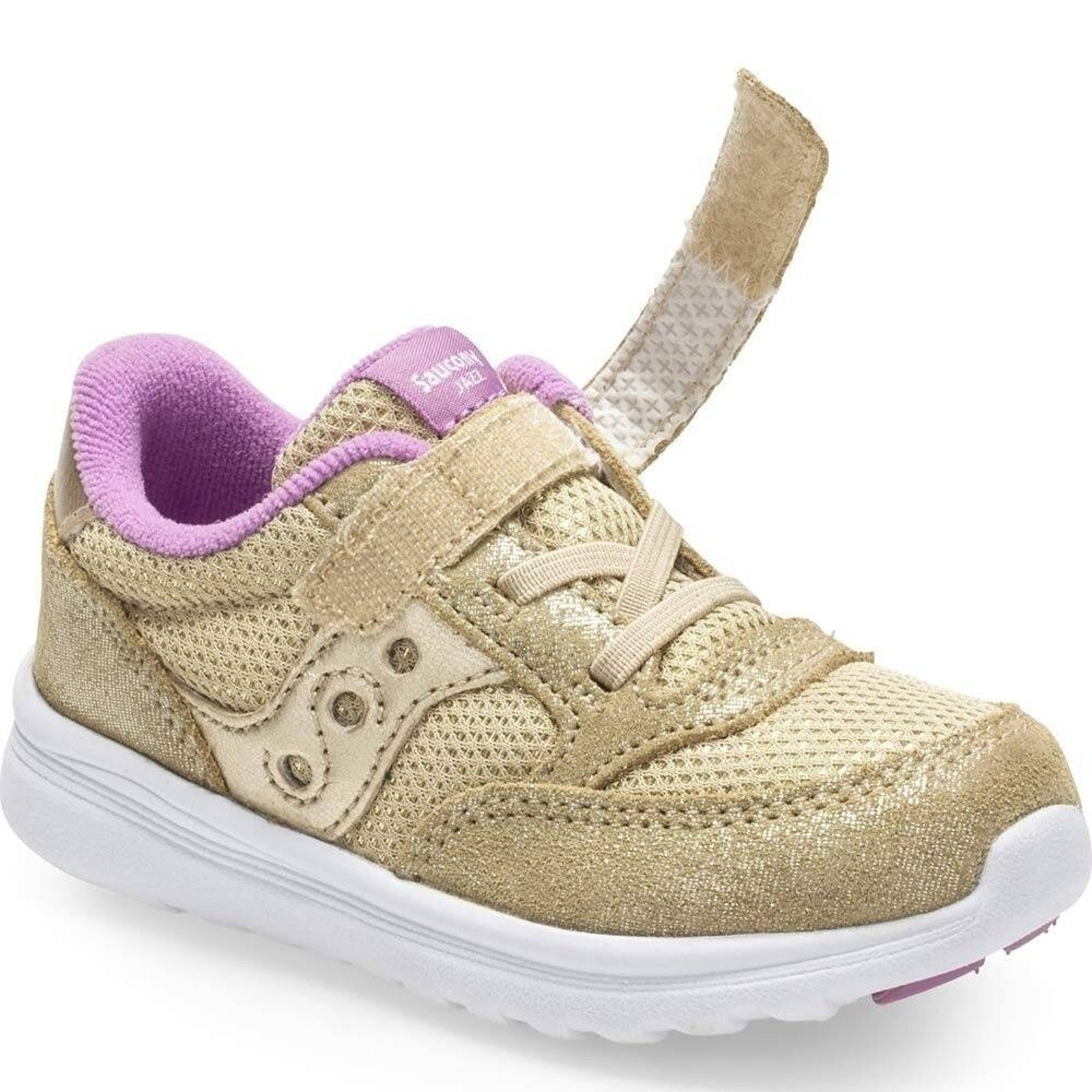 Saucony Baby Jazz Lite Sneakers Gold Sparkle Girls Size 10.5W Infant Shoes