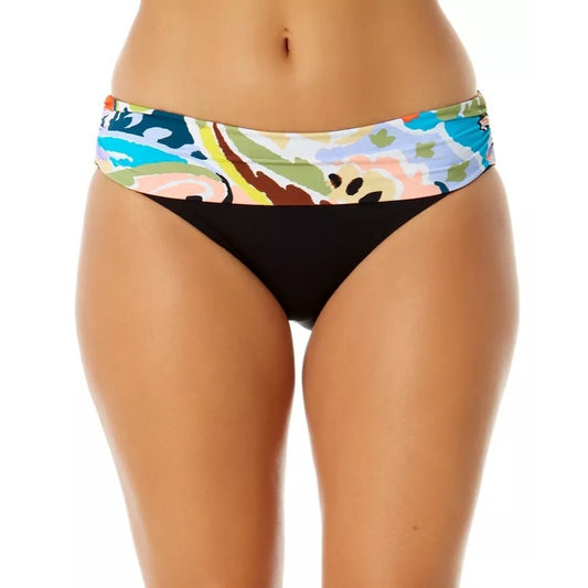 Anne Cole Women's Fold-Over Printed-Waistband Bikini Bottoms - Medium or Large - Front View